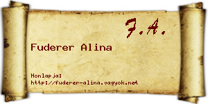 Fuderer Alina névjegykártya