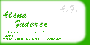alina fuderer business card